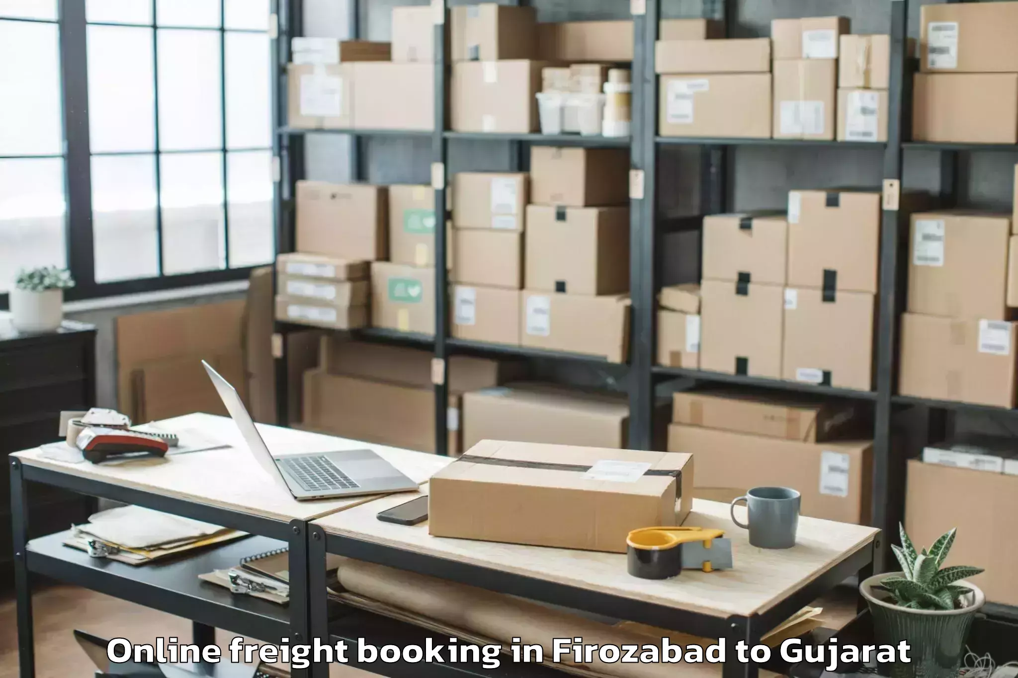 Top Firozabad to Jamkandorna Online Freight Booking Available